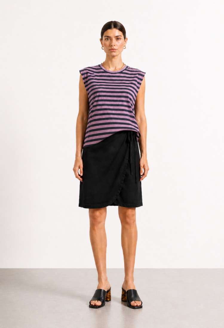 Gili purple and blue stripes sleevless shirt