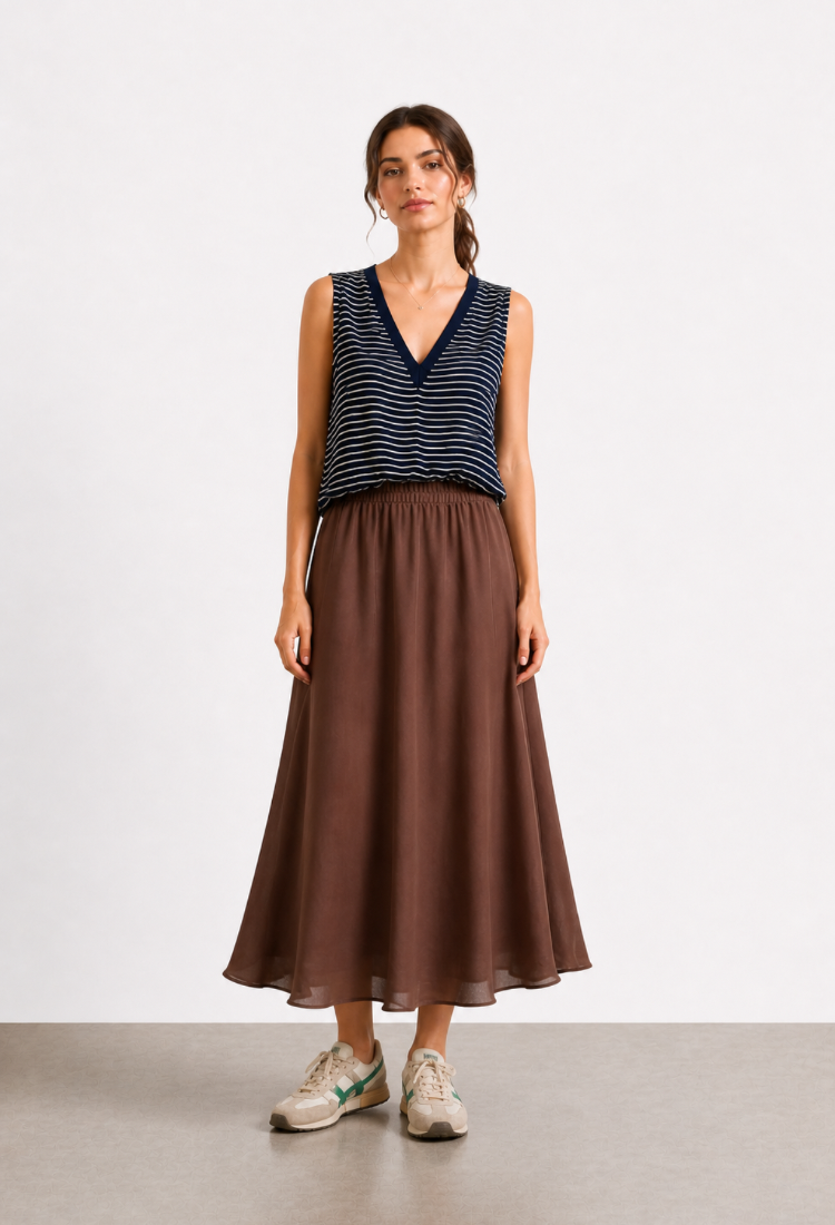 Elli blue and white stripes sleeveless shirt