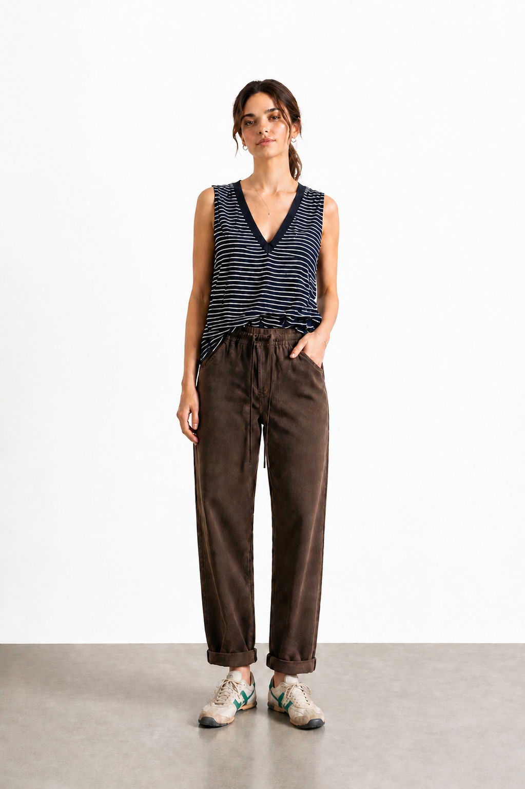 Elli blue and white stripes sleeveless shirt
