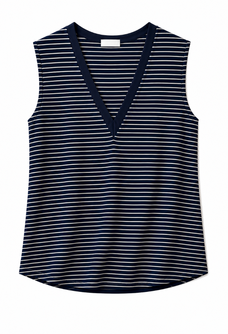 Elli blue and white stripes sleeveless shirt