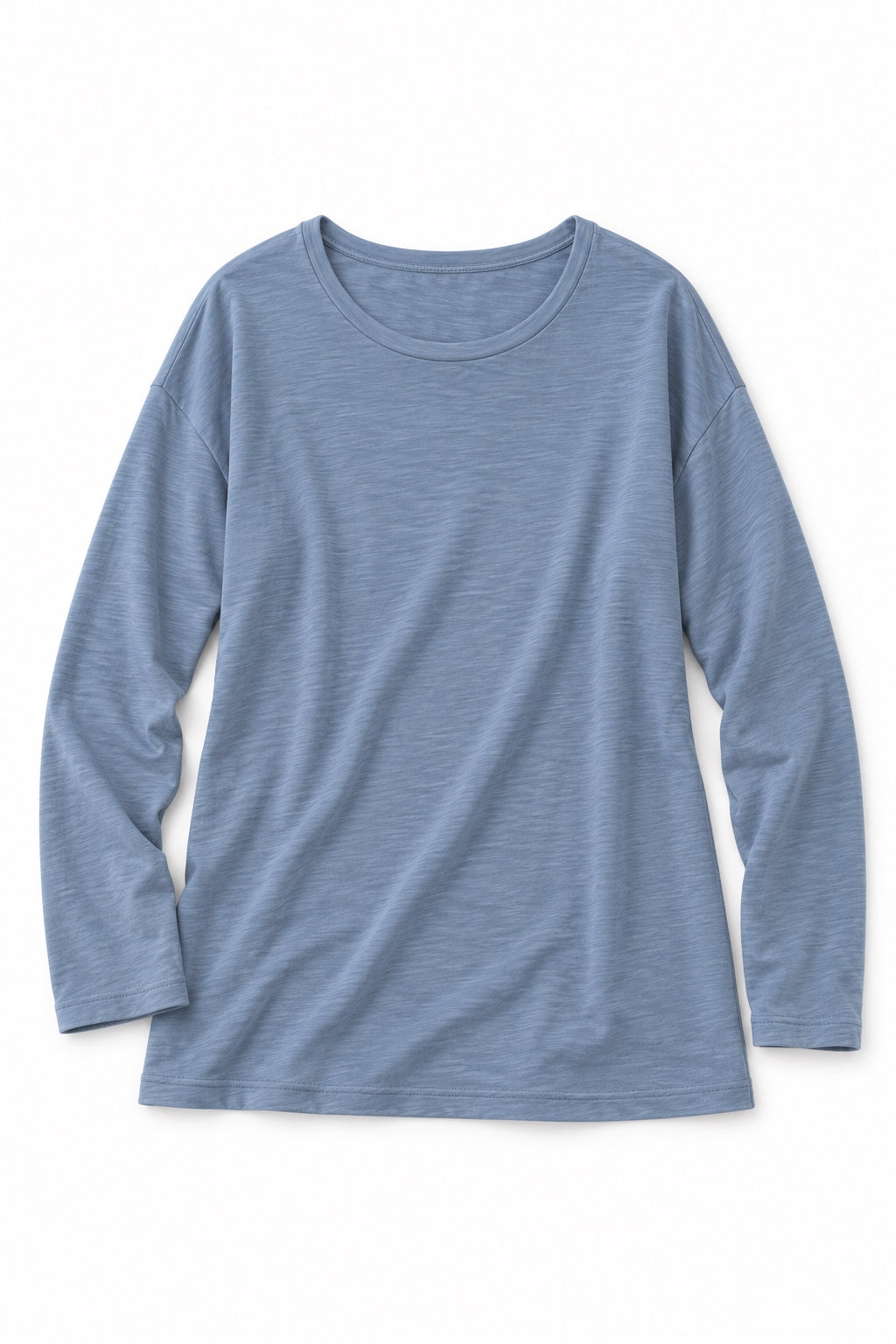 Ann light blue long-sleeve cotton shirt – packshot