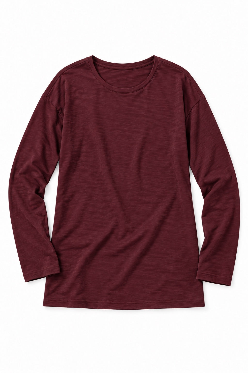 Ann long-sleeve cotton shirt – burgundy packshot