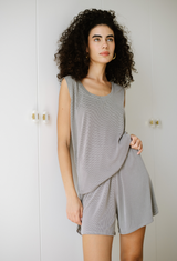 Ayelet gray round neckline  sleeveless shirt