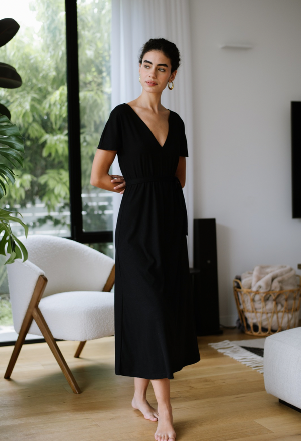 Rona black maxi dress