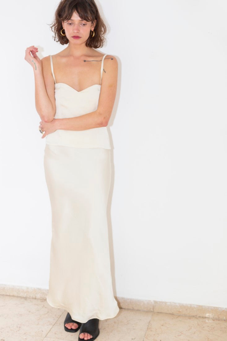 חצאית ג'סמין מקסי שנהב