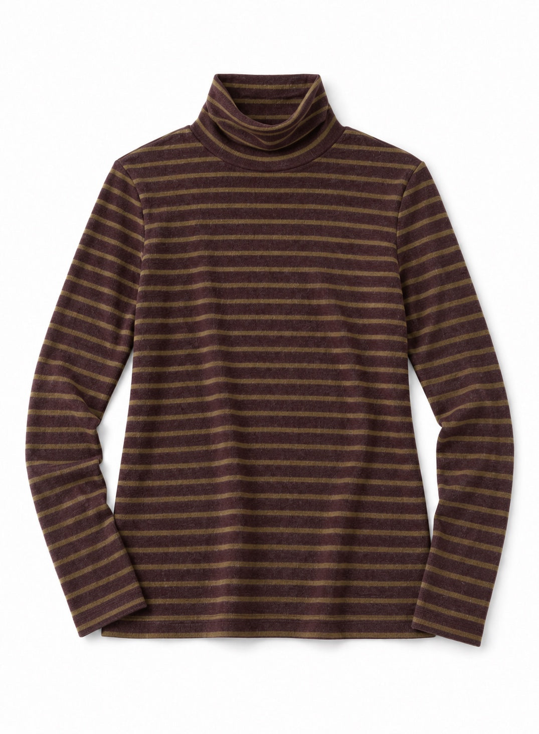Lily brown striped cotton turtleneck