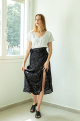 Lee  black and white drop print Wrap Skirt