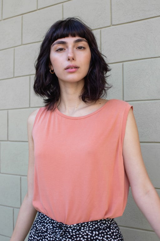Peach  Katy sleeveless shirt